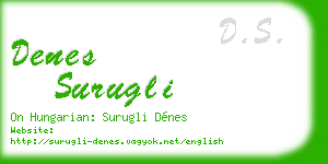 denes surugli business card