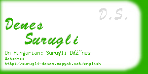 denes surugli business card